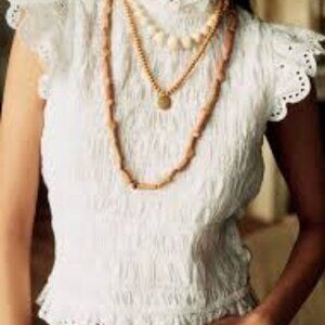 Sezane Liorane Blouse Ecru size US 8 (M/L)